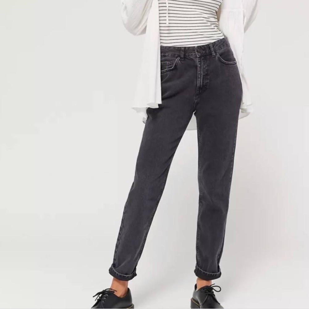 BDG black wash high rise mom jeans